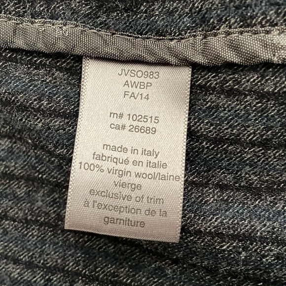 John varvatos wool jacket size 50 / large. Gray stripped - Picture 6 of 10